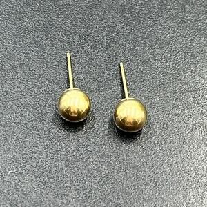 Designer Signed 14k‎ Yellow Gold 5.5mm Ball Stud Earrings .40 grams